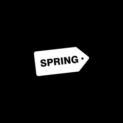 Discounts symbol. Spring Sale icon isolated on black background.