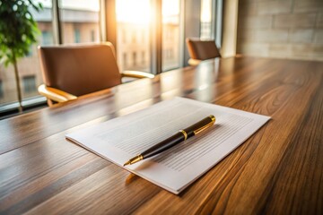 Confidentiality Clause with Pen on Desk - Legal Agreement, Business Contract, Document Signing, Professional Workspace, Privacy, Legal Obligations, Corporate Compliance 