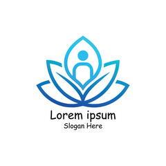 Lotus and yoga logo 