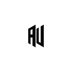 AU monogram logo design letter text name symbol monochrome logotype alphabet character simple logo