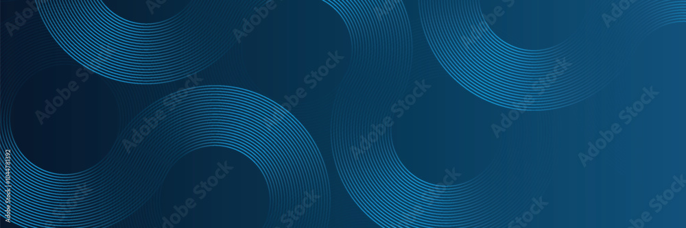 Canvas Prints abstract circle lines on dark blue background. design.