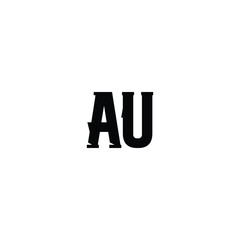 Obraz premium AU monogram logo design letter text name symbol monochrome logotype alphabet character simple logo