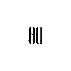 AU monogram logo design letter text name symbol monochrome logotype alphabet character simple logo