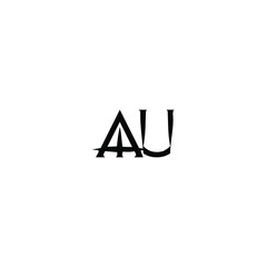 AU monogram logo design letter text name symbol monochrome logotype alphabet character simple logo