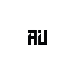 AU monogram logo design letter text name symbol monochrome logotype alphabet character simple logo