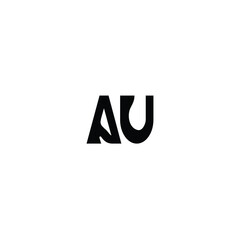 AU monogram logo design letter text name symbol monochrome logotype alphabet character simple logo
