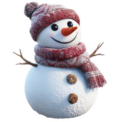 Cozy Snowman with Red Knit Hat and Scarf
赤いニット帽とマフラーを着けた暖かそうな雪だるま