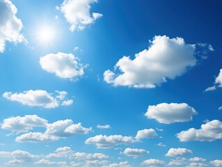 Fototapeta premium Radiant sunshine gleams over perfect weather, illuminating the sky with warmth and brilliance.