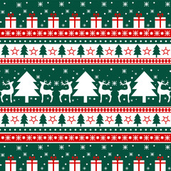 Knitted, pixel Christmas and New Year pattern . Wool Knitting Sweater Design. Wallpaper wrapping paper textile print.