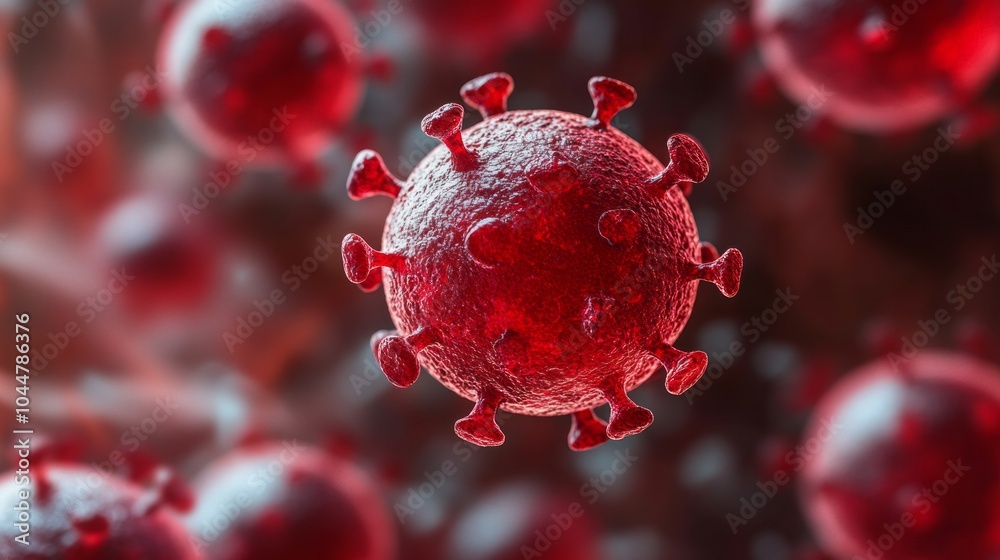 Poster a red virus is shown in a close up