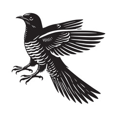 Fototapeta premium Common cuckoo silhouette Design - Common cuckoo vector illustration in black and white