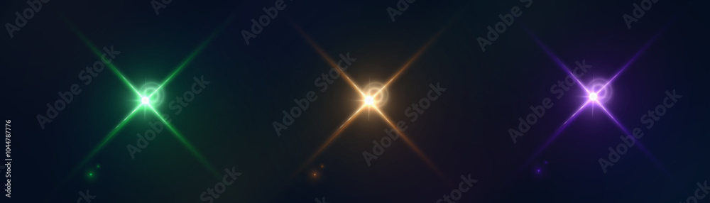Aufkleber Bright glow of light lens reflection. Abstract glow effect for game interface design. Vector