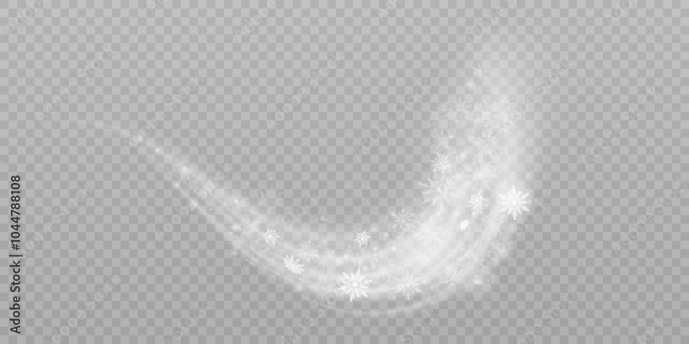 Poster christmas cold blizzard effect with snow. vector texture cold winter wind with snowflakes on transpa