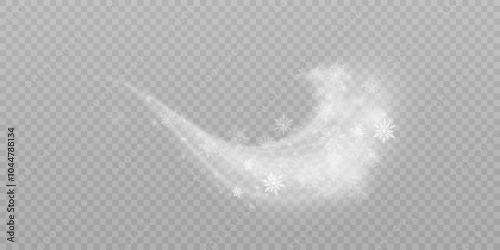 Poster christmas cold blizzard effect with snow. vector texture cold winter wind with snowflakes on transpa