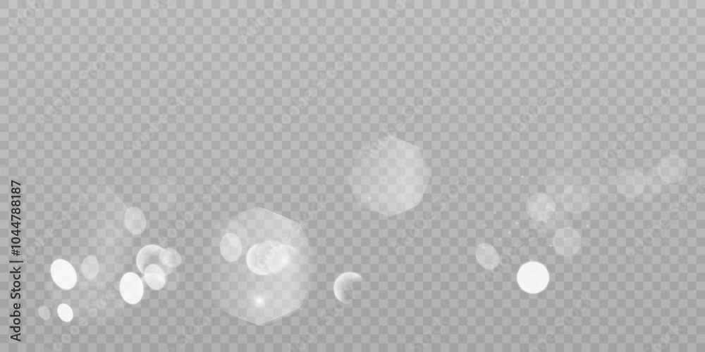Aufkleber light effect of glare on transparent background. semi-transparent light glare. vector
