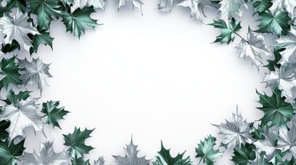 Tiny Emerald and Silver Winter Leaves Arrangement