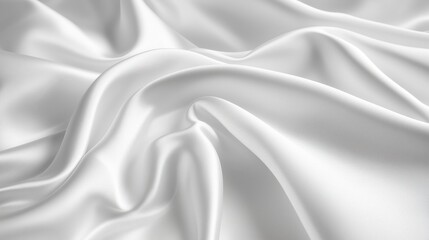 Obraz premium Luxurious White Silk Fabric with Graceful Flow - made with Generative AI
