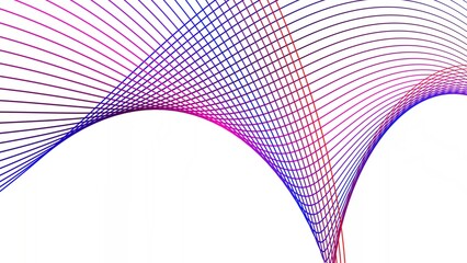 Colorful Wavy Lines on White Background