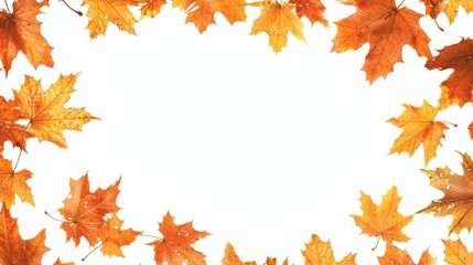 Autumn Leaves in Vibrant Amber and Marigold Colors