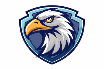 Eagle head logo, eagle face shield badge and Buzzard icons vector art on a white background.