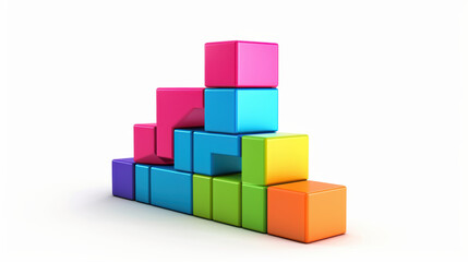 Colorful building blocks arranged in creative structure, showcasing playful and imaginative design. vibrant colors inspire creativity and fun in business concept