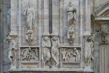 Milano dome sculptures and statues, Milan, Lombardy, Italy