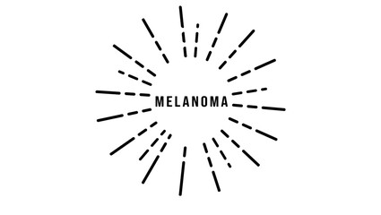 Obraz premium Melanoma lettering, black isolated silhouette