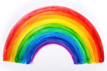 Obraz premium Vibrant rainbow painting on white background, LGBTQ