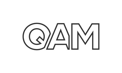 QAM logo design template with strong and modern bold text. Initial based vector logotype featuring simple and minimal typography. Trendy company identity.