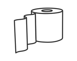 Toilet paper roll or tube icon design, template for wc. Bathroom hygiene icons, kitchen cleaning towel. Blank soft scroll product.