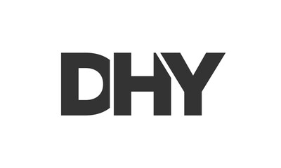 DHY logo design template with strong and modern bold text. Initial based vector logotype featuring simple and minimal typography. Trendy company identity.