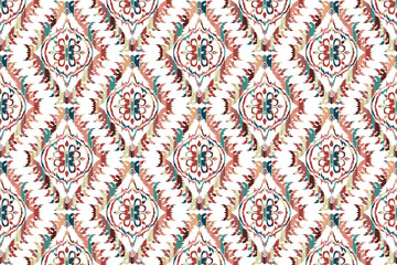 Geometric ethnic flower pattern for background,fabric,wrapping,clothing,wallpaper,Batik,carpet,embroidery style.