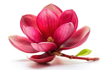Fototapeta premium Silhouette red magnolia flower isolated element decor nature