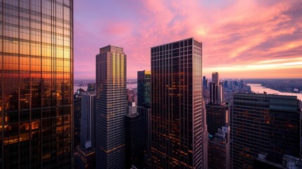 The Urban Skyline at Sunset