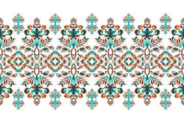 Geometric ethnic flower pattern for background,fabric,wrapping,clothing,wallpaper,Batik,carpet,embroidery style.