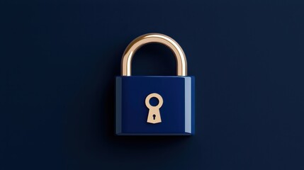 Fototapeta premium Blue Padlock On Dark Background