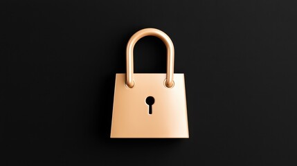 Fototapeta premium Golden Padlock on Black