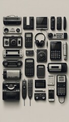 Collection of Vintage Retro Electronics and Gadgets on Display