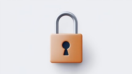 Fototapeta premium Orange Padlock on White