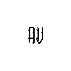 AV monogram logo design letter text name symbol monochrome logotype alphabet character simple logo
