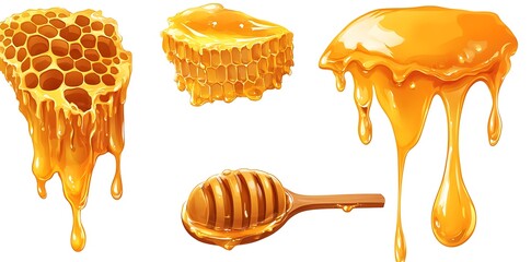 Honeycomb and Dripping Honey Collection