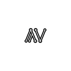 AV monogram logo design letter text name symbol monochrome logotype alphabet character simple logo