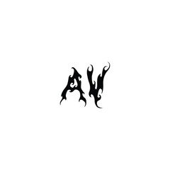 Fototapeta premium AV monogram logo design letter text name symbol monochrome logotype alphabet character simple logo
