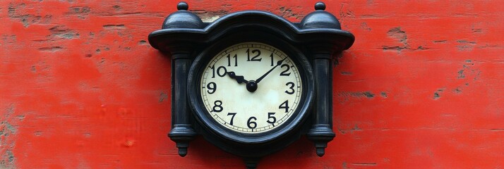 Vintage Clock on Brick Wall