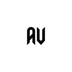 AV monogram logo design letter text name symbol monochrome logotype alphabet character simple logo