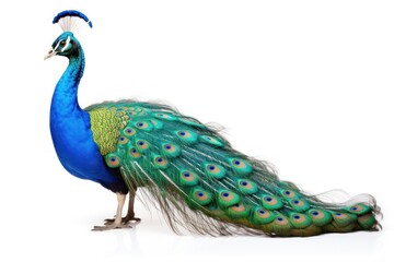 Obraz premium Peacock animal bird white background.