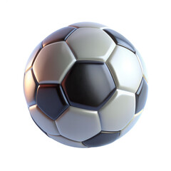 Fototapeta premium This image showcases a realistic 3D render of a black and white soccer ball. The detailed texture highlights its classic design.