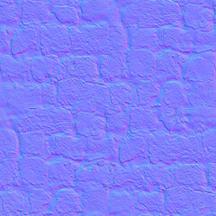 Seamless stone wall, road normal map © Mat Karmon