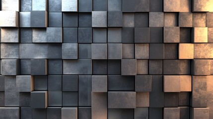 
Steel pattern Geometric square block Wall art design Modern building texture