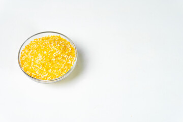 Panir Flour or Bread Flour or Bread Crumbs in a bowl isolated on white background.